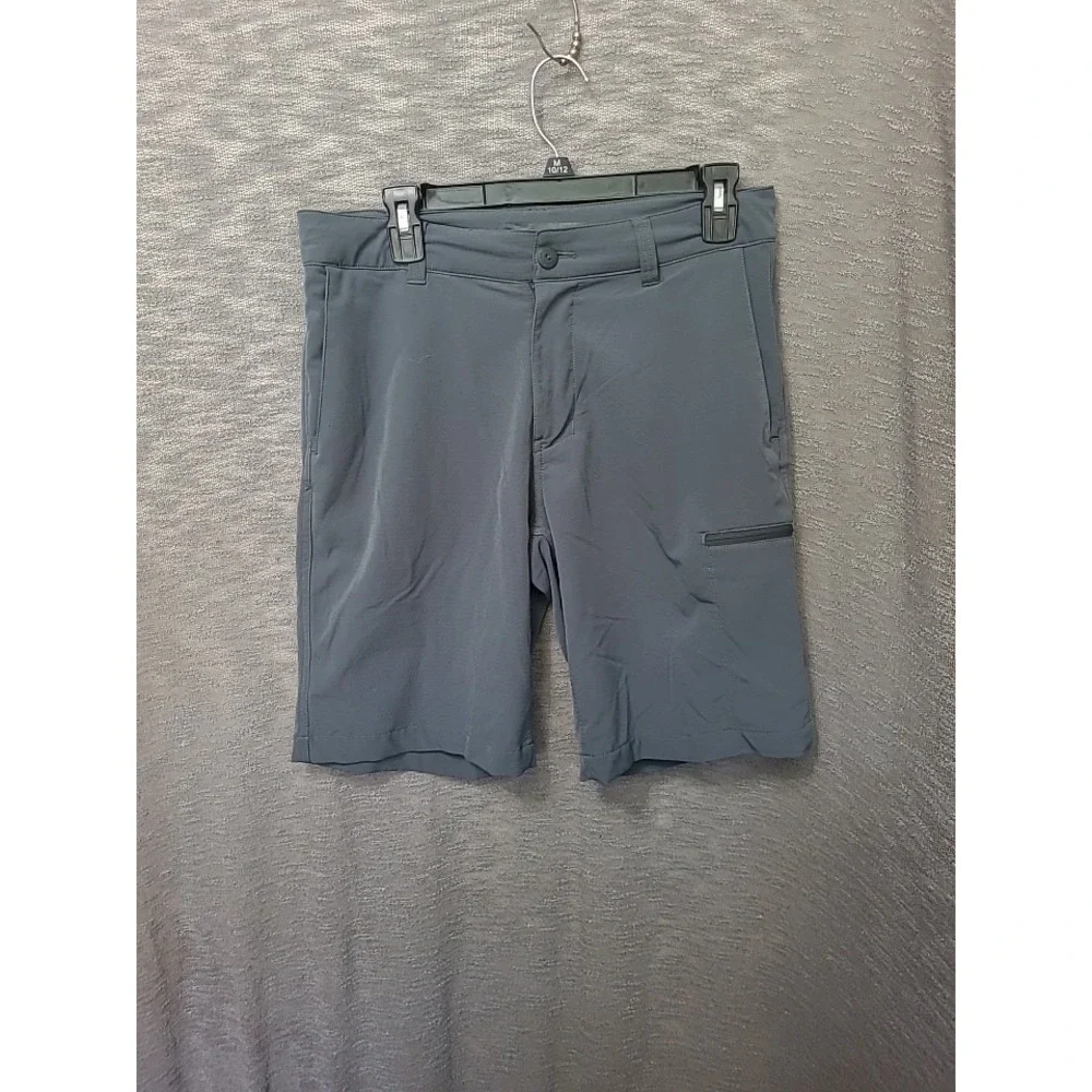 The North Face Men's 32 Stretch Hiking Shorts Gray Green Polyester Outdoor